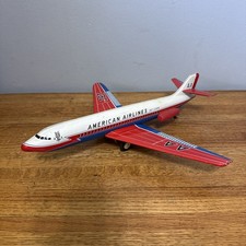 Vintage HAJI American Airlines Tin Toy Jet Liner Friction Motor Airplane Japan