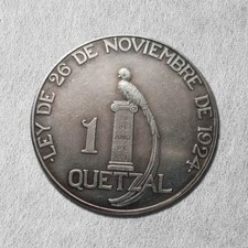 Coin 1 Quetzal 1925 Republica De Guatemala