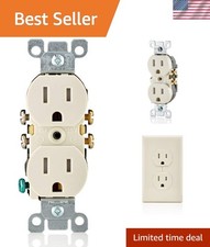 15 Amp Tamper Resistant Duplex Receptacle, 10 Pack, Light Almond for Safety