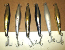 VINTAGE TUNA LURES **TADY 45s SURFACE JIGS SET OF 6 JIGS **