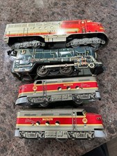 1950s MARX TIN SANTA FE TRAIN 2 Monon Trains Unique Art Tin Litho Locomotive