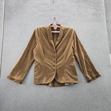 J. Jill Women Blazer 14 Brown Corduroy Jacket Button Shawl Collar Front
