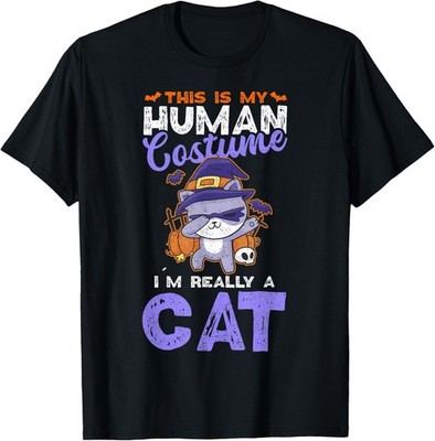 This Is My Human Costume I'm Really A Cat Halloween T-Shirt