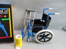 Vintage American Girl Doll Wheelchair Crutches and Yellow Cast Y2k Toys