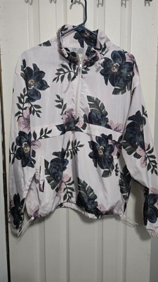 Thread & Supply Floral Print Pullover Windbreaker Jacket Women s L Cottagecore