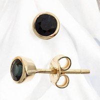 Ohrstecker Rund 333 Gold Gelbgold 2 Safire Blau Ohrringe Goldohrstecker