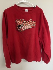 Disney Store Mickey Mouse The Original Red Embroidered Sweatshirt Large
