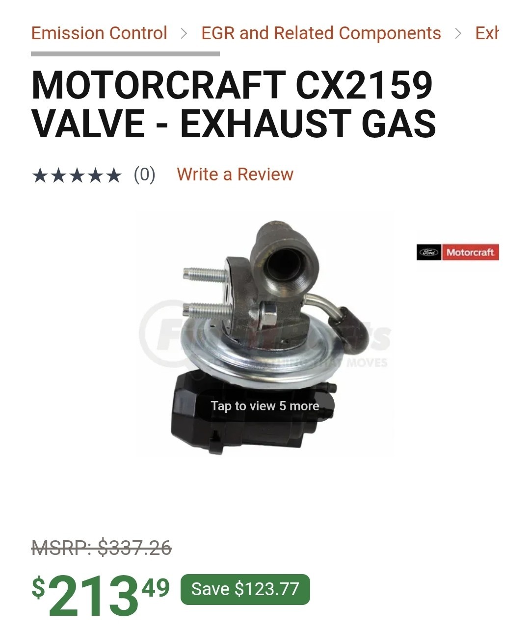 Genuine Motorcraft Exhaust Gas Recirculation EGR Valve  CX-2159