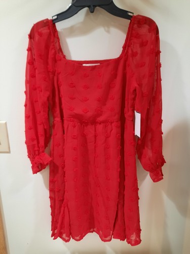 New Poppies And Roses Red Girls Formal Dress Summer Party Dress Size Medium