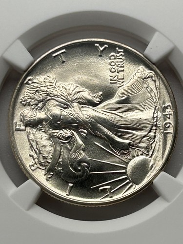 1943 P Walking Liberty Silver Half Dollar NGC MS66 - Picture 3 of 8