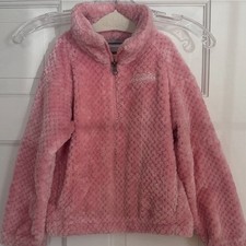 Columbia girls pink fleece 1/4 zip pullover jacket XS 6/6X 