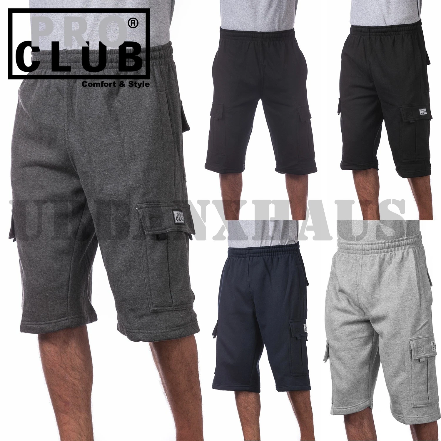 PRO CLUB MEN'S FLEECE CARGO SHORTS HEAVYWEIGHT S-3XL
Opens in a new window or tab