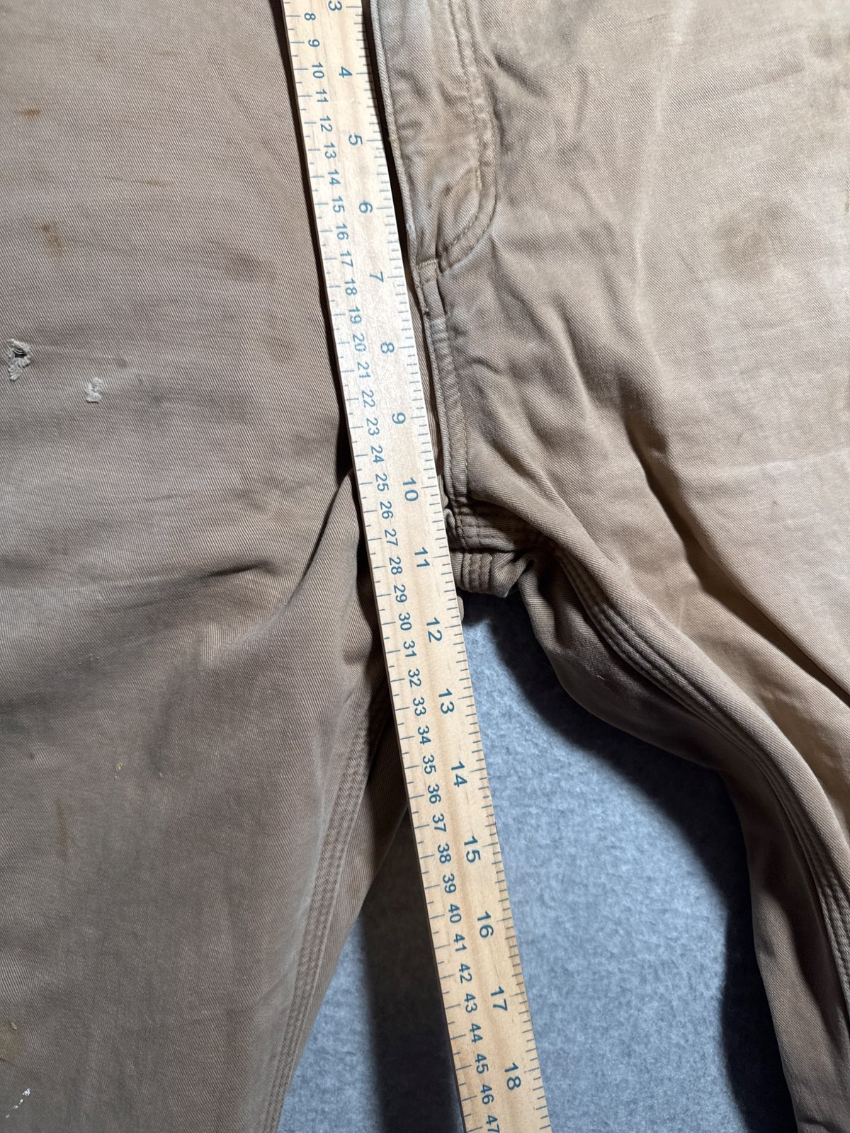 Carhartt Relaxed Fit Flannel Lined Work Pants Khaki 32x32 Used thumbnail 5