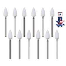 12pc/Pack Dental White Polishing Stones Flame shape FG bur Arkansas Stone Points