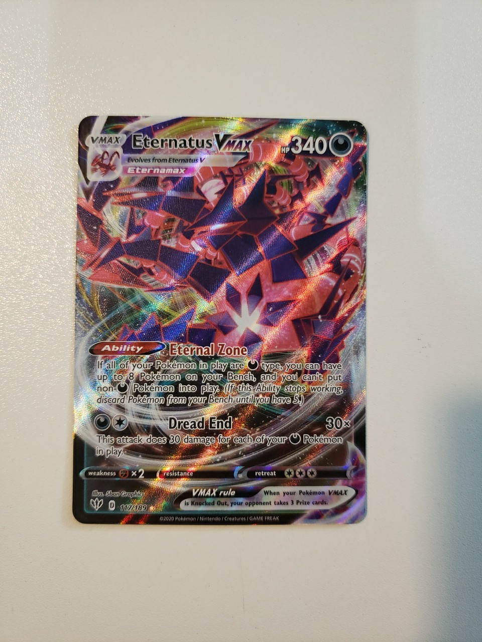 Eternatus VMAX - 117/189 - SWSH03: Darkness Ablaze - Ultra Rare - NM