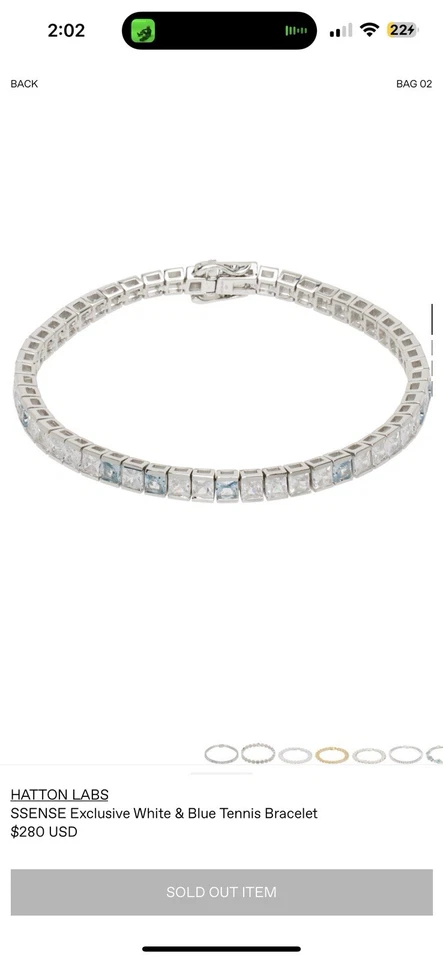 Pulsera tenis Hatton Labs en plata de ley .925, piedras en blanco y azul Foto 3 de 3