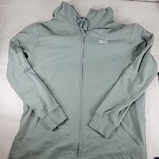 Victoria s Secret PINK Full Zip Hoodie Light Green Love Pink Logo Sz Large Y2K