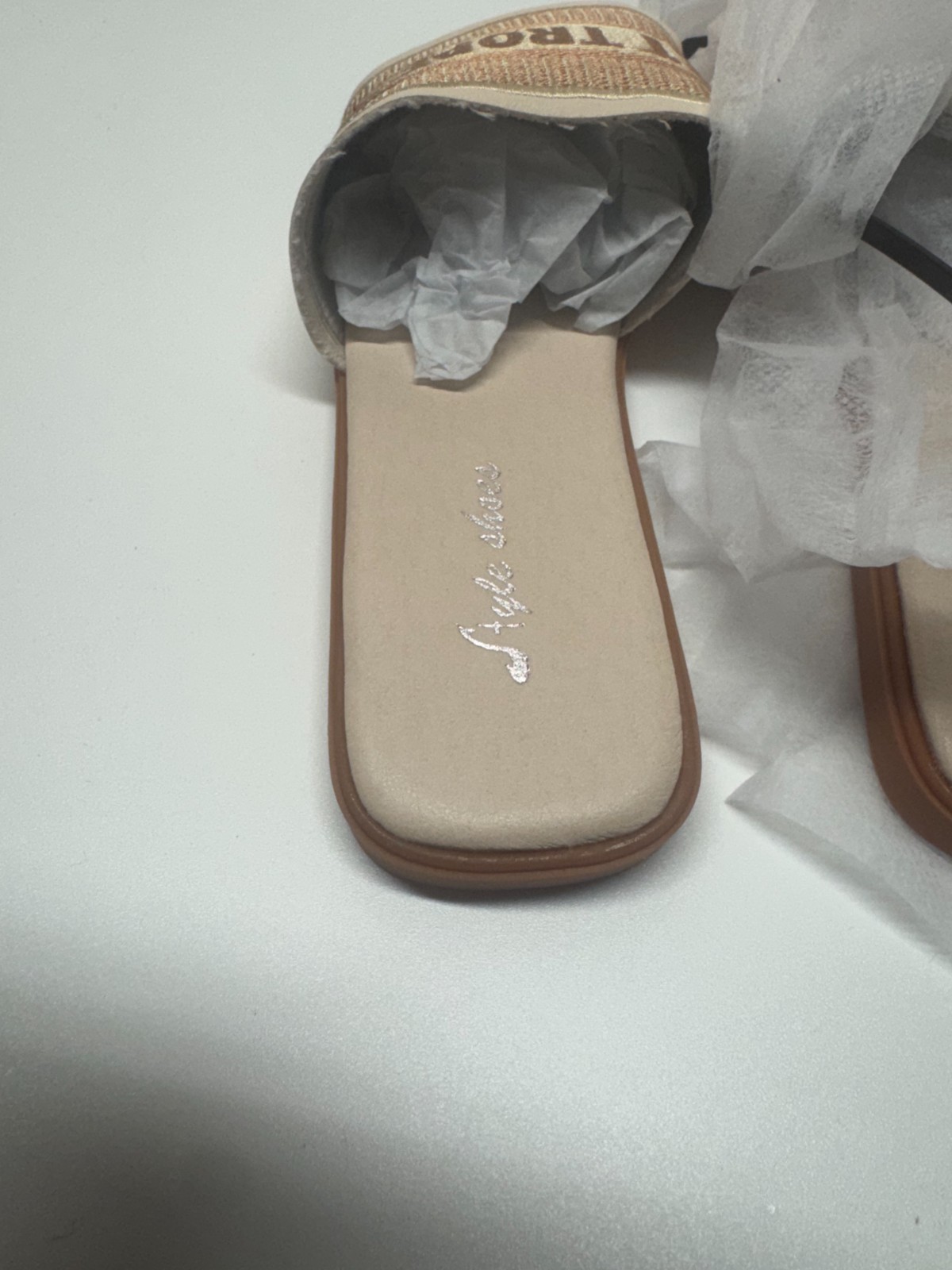 Style Shoes St Tropez Slides UK 3 EU 36 Beige Sandals image 3