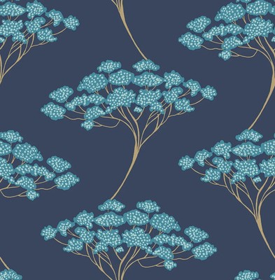 Kenneth James Banyan Navy Tree Wallpaper FD22409/ 2671-22409
