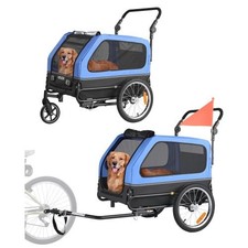 HOT/ Dog Bike Trailer,Supports up to 88 lbs,2-in-1 Pet Stroller Cart Bicycle Ca