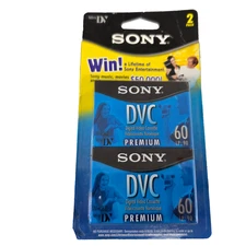 NEW Set of 2 Sony Premium Mini DV DVC Digital Video Cassette Tape 60 Minute