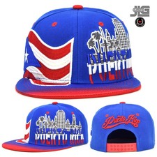 Puerto Rico New Leader Rise Downtown Flag PR Royal Red Snapback Hat Cap