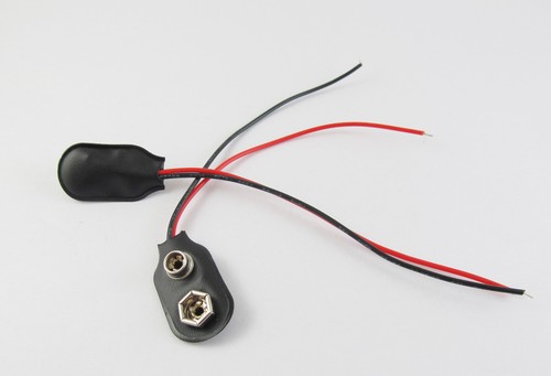 Connettore Fibbia Clip Batteria 100 I Tipo Snap On 9V 9 Volt Soft Shell Filo Nero - Foto 1 di 3