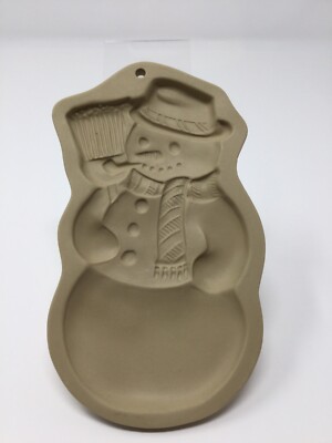 Brown Bag Cookie Mold 1989 Snowman With Broom Hat Christmas 7  X 4 