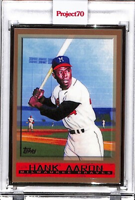 2021 TOPPS PROJECT 70 #147 HANK AARON by MCCORMICK - P70 AP SILVER FRAME 17/51