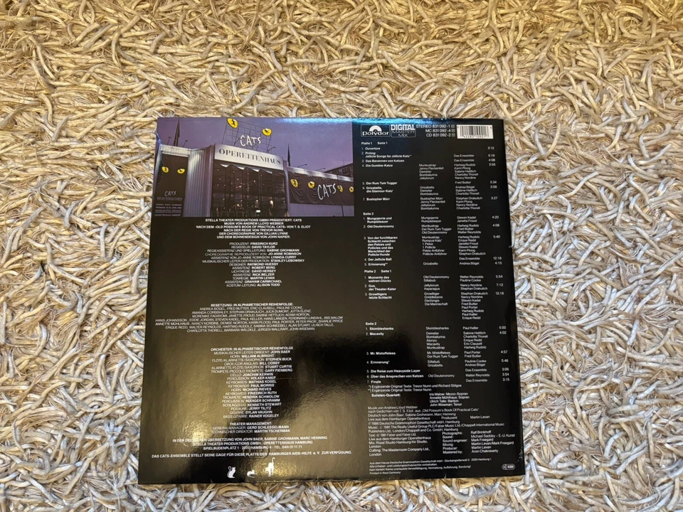 Musical - Cats - Deutsch Originalaufnahme Hamburg - Doppel-Album Vinyl 2LP - Bild 2 von 4