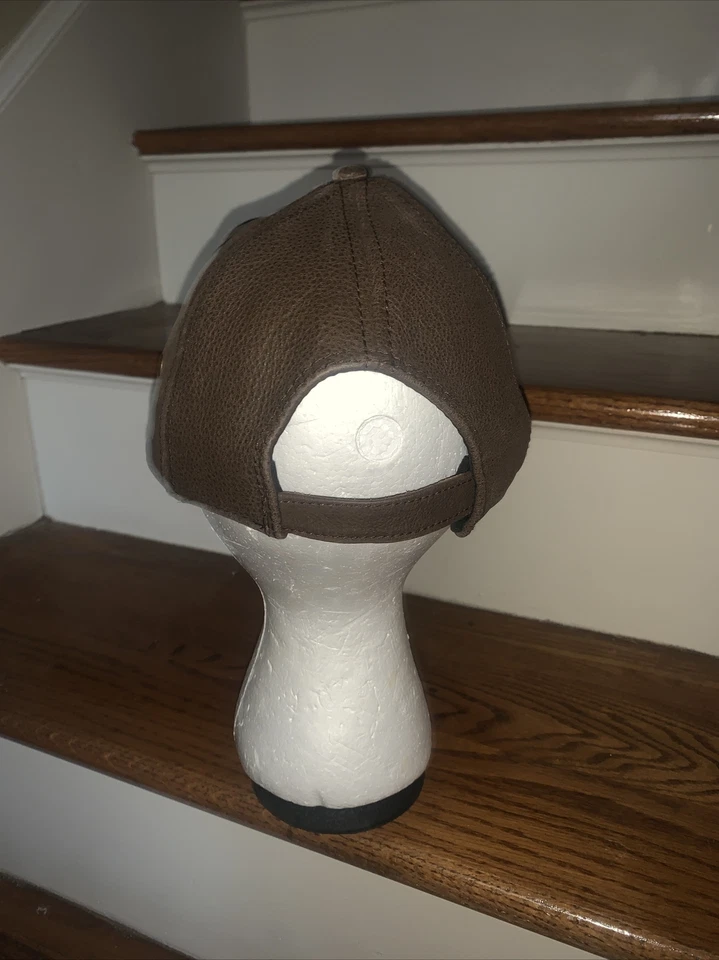 Gorra de béisbol Stetson de cuero genuino envejecida marrón chocolate talla OSFM ❤️tb53 Foto 4 de 4