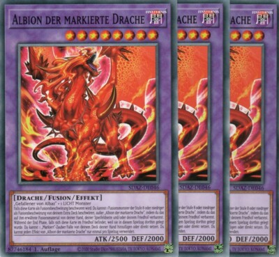 yugioh 3x Albion der markierte Drache SDAZ-DE046 COMMON 1AUFLAGE DEUTSCH
