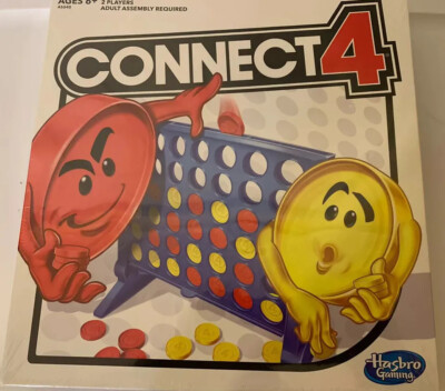 New Connect 4 Game Four In A Row Checkers Hasbro 2016 Family Fun Sealed