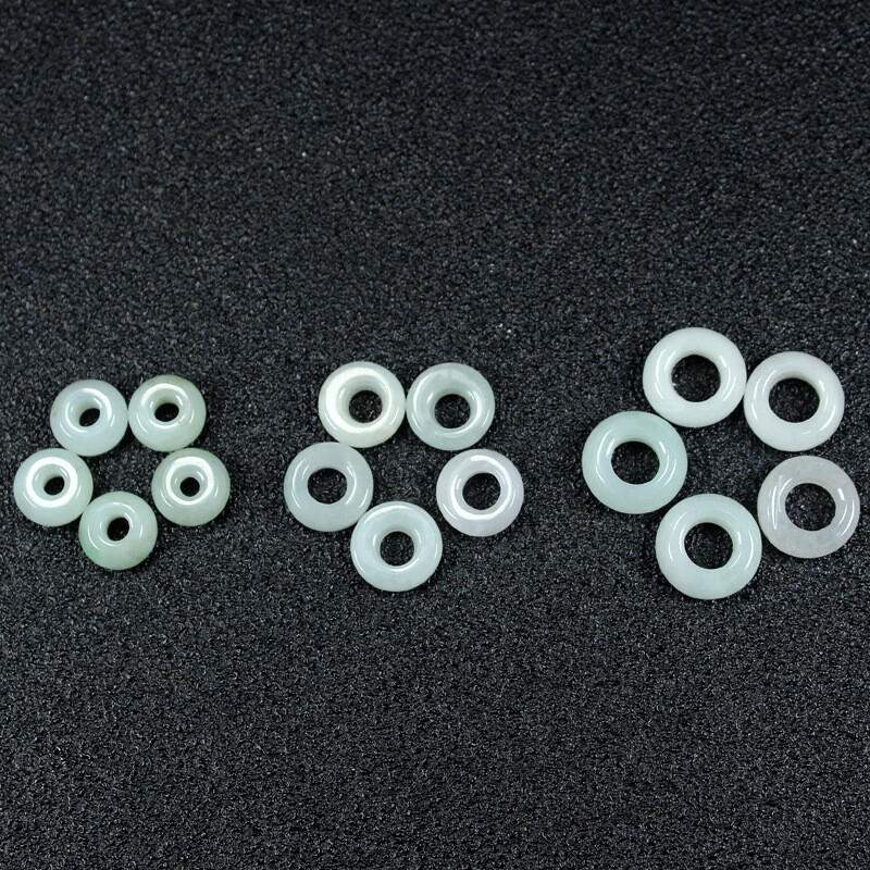 Burma Jade Abacus Bead Bracelet with Stone Buckle 20pcs Donut Beads