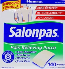 Salonpas Pain Relieving Patch Arthritis Stiff Neck Joint Pain Sore Muscles, 140