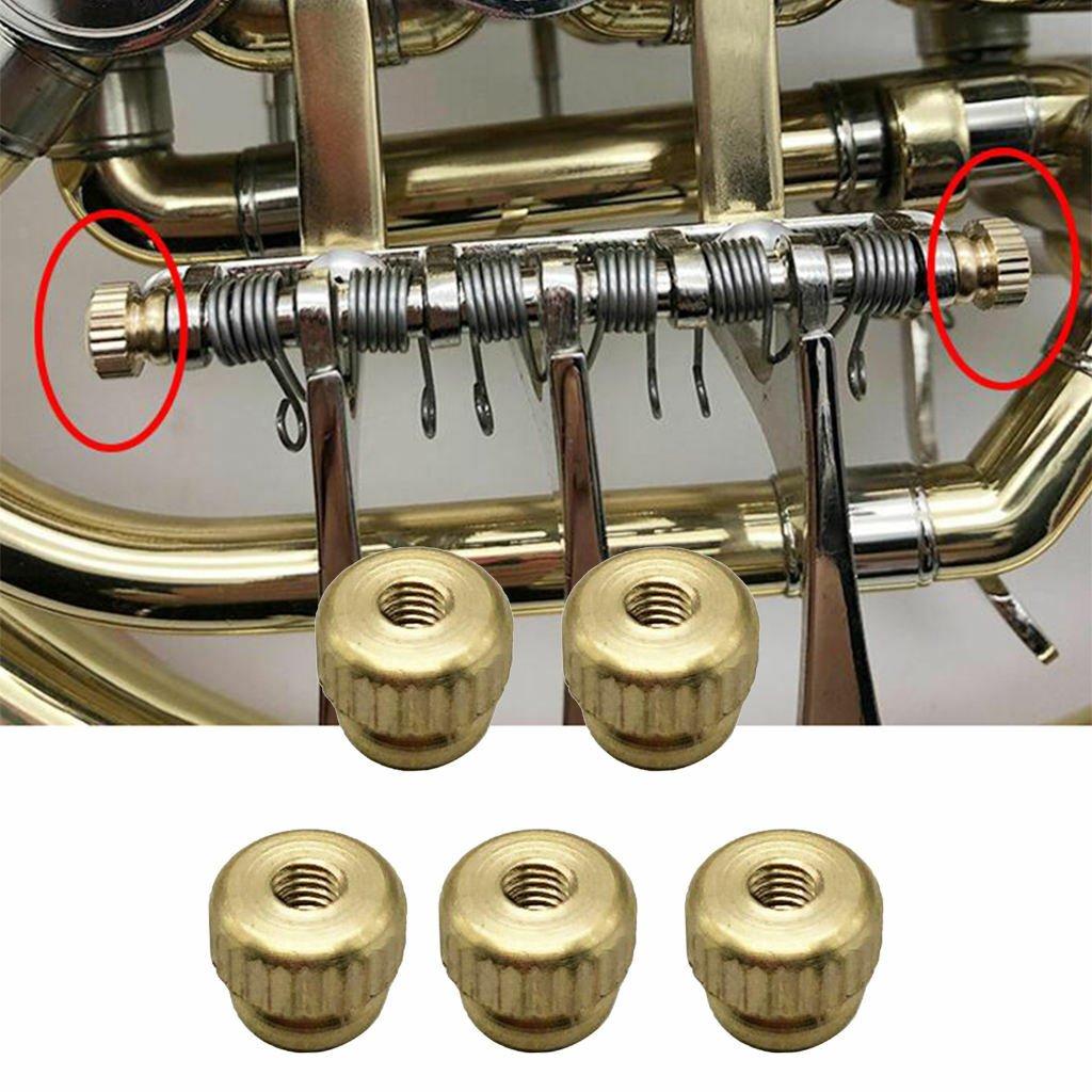 Metal Copper French Horn Parts Knurled Key Set Screws Nut 3mm Horn