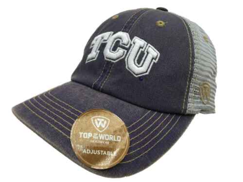 TCU Horned Frogs TOW Purple Gray Past Mesh Adjustable Snapback Slouch Hat Cap - Picture 1 of 2
