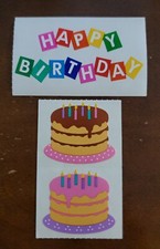 Mrs. Grossman's vintage BIRTHDAY themed sticker mods, unused, 2 mods