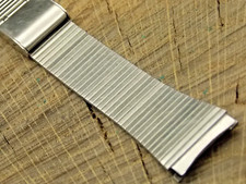 Vintage Watch Band Pre-Owned Sliding Clasp 18mm Stainless Steel Bracelet Men's