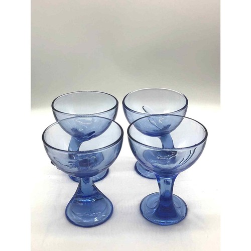 Four Gorgeous Very Collectible Bromiolo Rocco Jerba Blue Goblets Great Shape - Picture 3 of 10