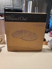 Brand New In Box! The Pampered Chef #1241 Microwave Chip Maker (set of 2)