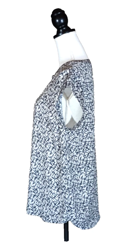 Blusa Top Mujer Multicolor Talla Mediana Geomérica Manga Gorra Cuello en V Foto 4 de 4