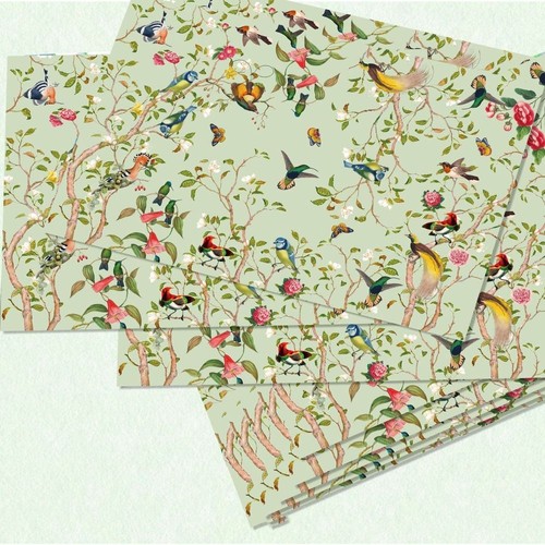 40pcs Disposable Paper Towel Green Tissue Flower Bird Paper Napkin Wedding - Picture 5 of 7