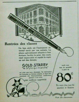 PRESSEWERBUNG 1926 GOLD STARRY DER STIFT, DER FÜR DEN EINSTIEG GEHT KLASSE