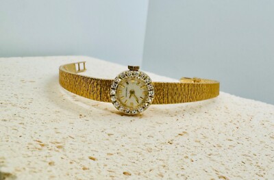 LONGINES 手巻　時計　ゴールド　ダイヤ　 gold diamond Stamped 18kt yellow gold vintage longines diamond ladies