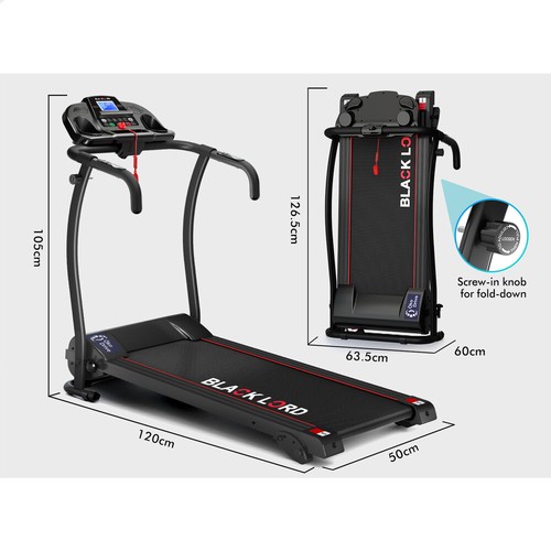 BLACK LORD Treadmill Electric Exercise Running Machine Foldable Walking Pad - Picture 11 of 12