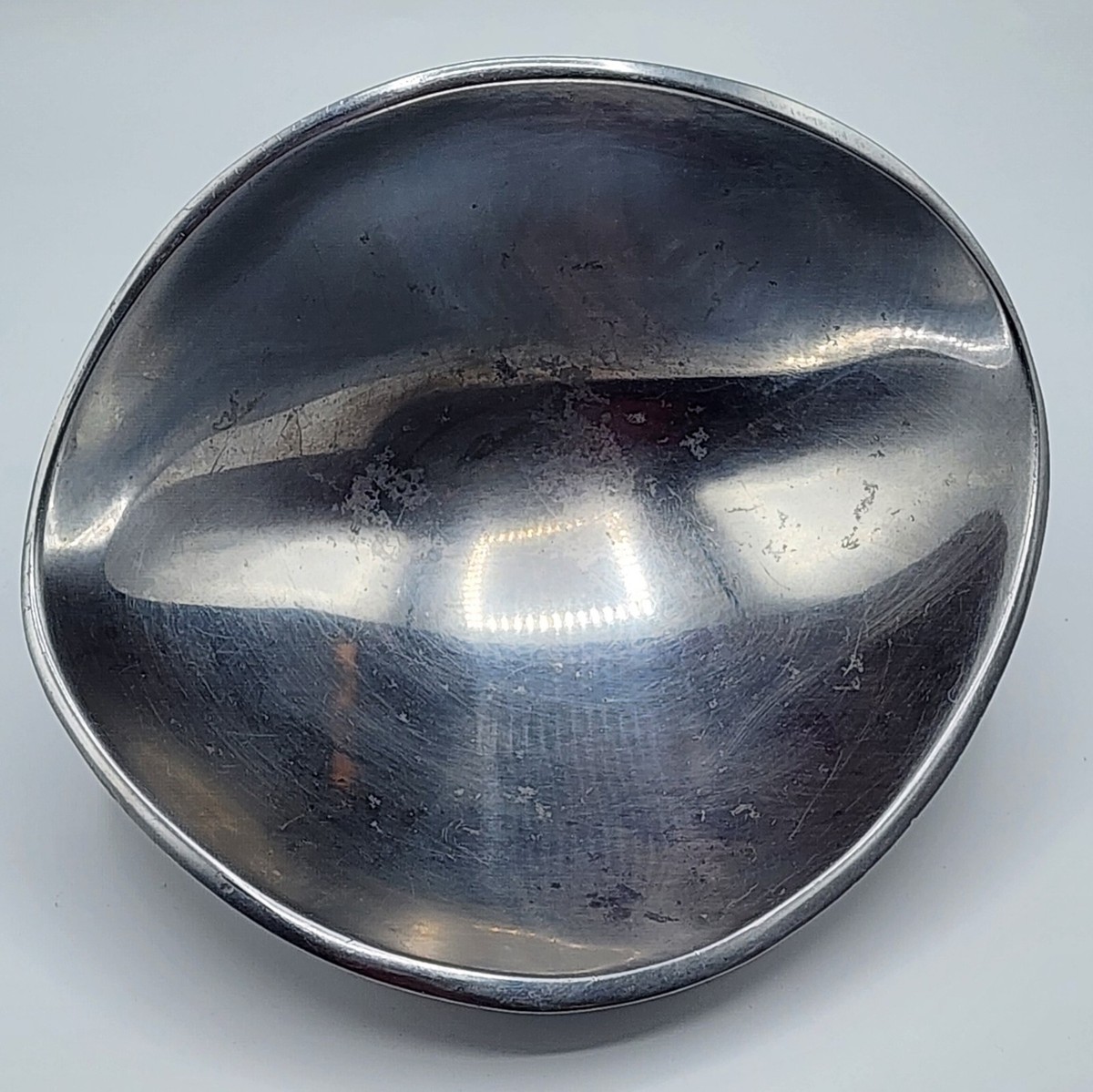 Vintage Nambe 567 X Modernist Metal Serving Bowl Silver Tone MCM