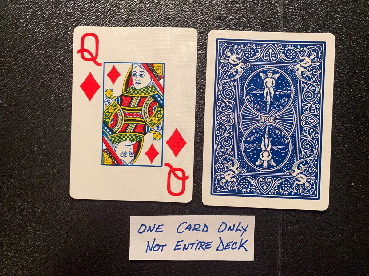 Swap Playing Card JUMBO Queen Of Diamonds BICYCLE One Card BLUE