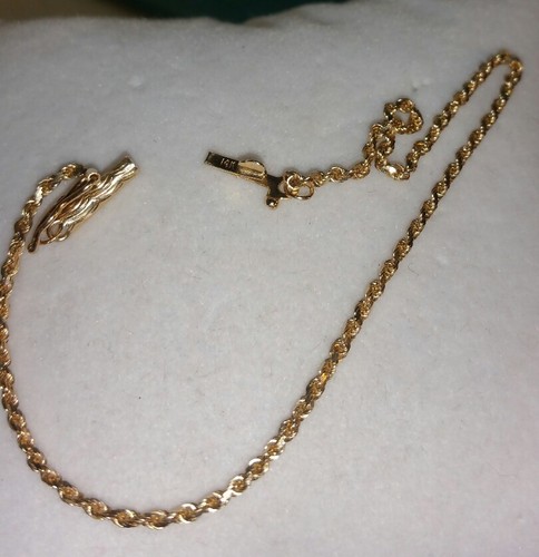 Ross Simons Vintage 80s 14k Yellow Gold 2mm Rope chain Bracelet $350 - Picture 5 of 11