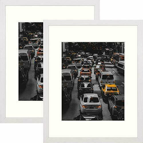 2-Pack 11x14 Picture Frame With Ivory Color Mat For 8x10 Photo for Landscape